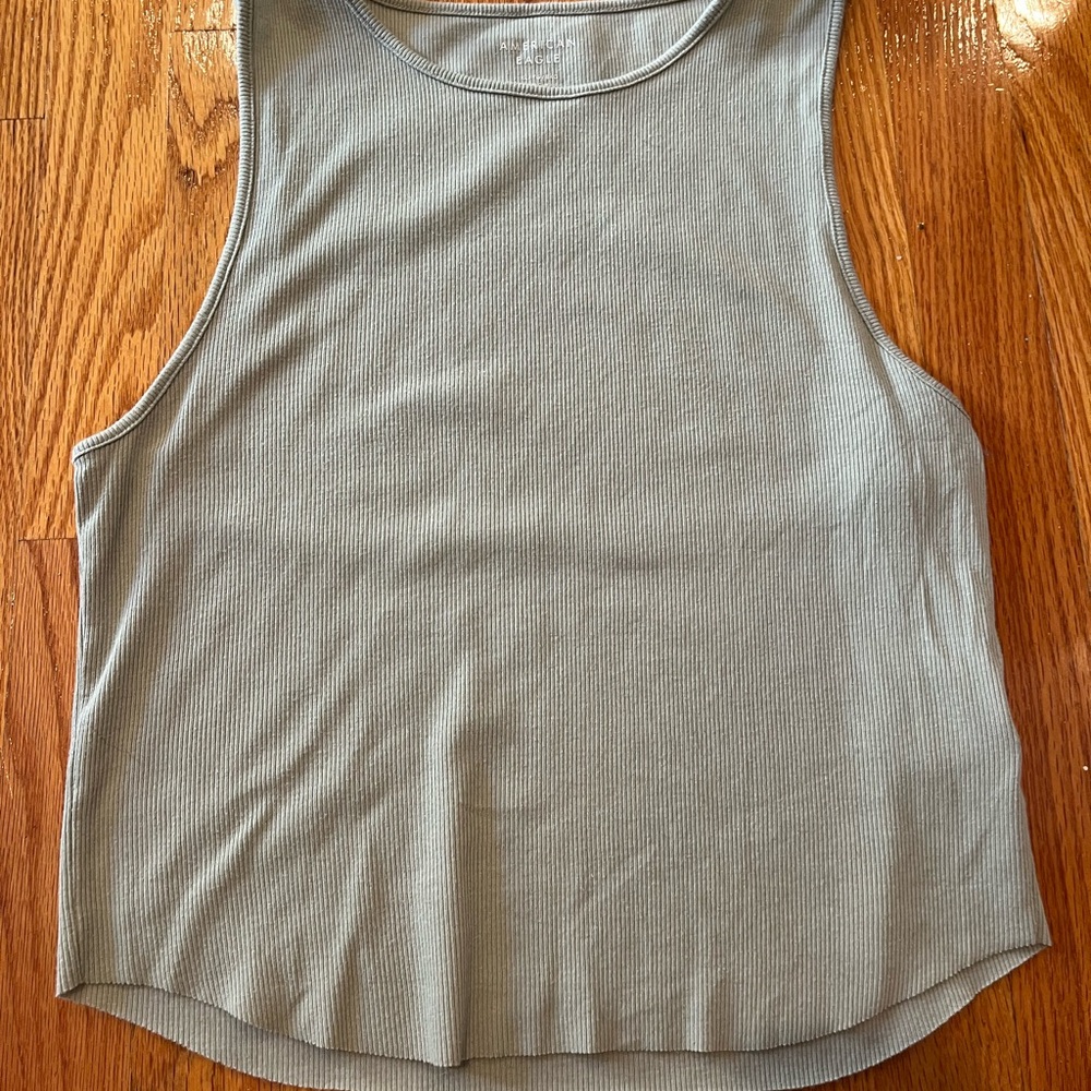 American Eagle Outfitters Olive Green Ribbed Tank Top